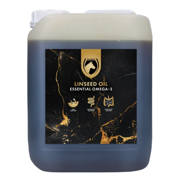 Olej lniany dla koni, tłoczony na zimno, 5 l – Excellent Horse Linseed Oil