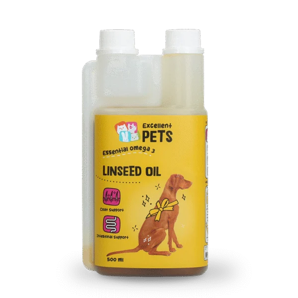 Olej lniany dla psów z kwasami omega 3, tłoczony na zimno, 500 ml – Excellent Pets Linseed Oil