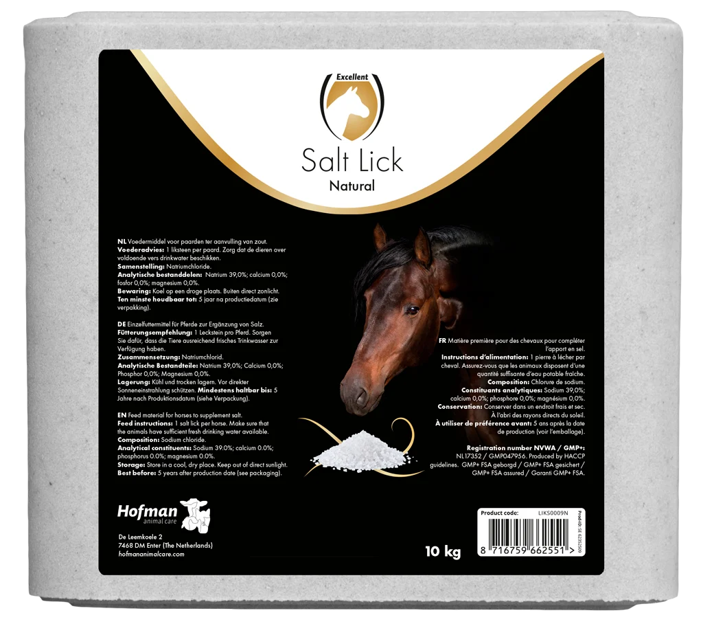 Lizawka solna z soli kamiennej dla koni, 10 kg – Excellent Horse Salt Lick Naturel - obrazek 1