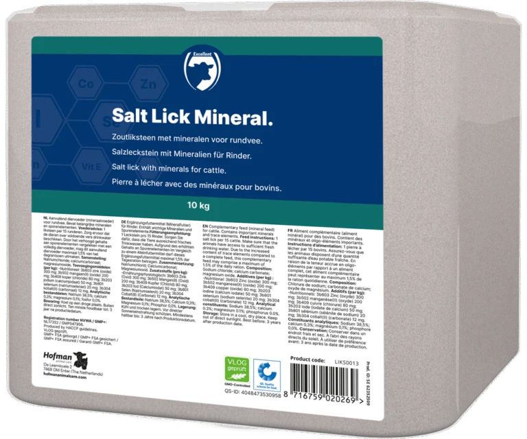 Lizawka solna z soli kamiennej dla bydła, 10 kg – Excellent Mineral Rund