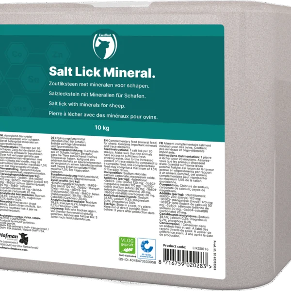 Lizawka z soli kamiennej dla owiec, 10 kg – Excellent Mineral Schaap
