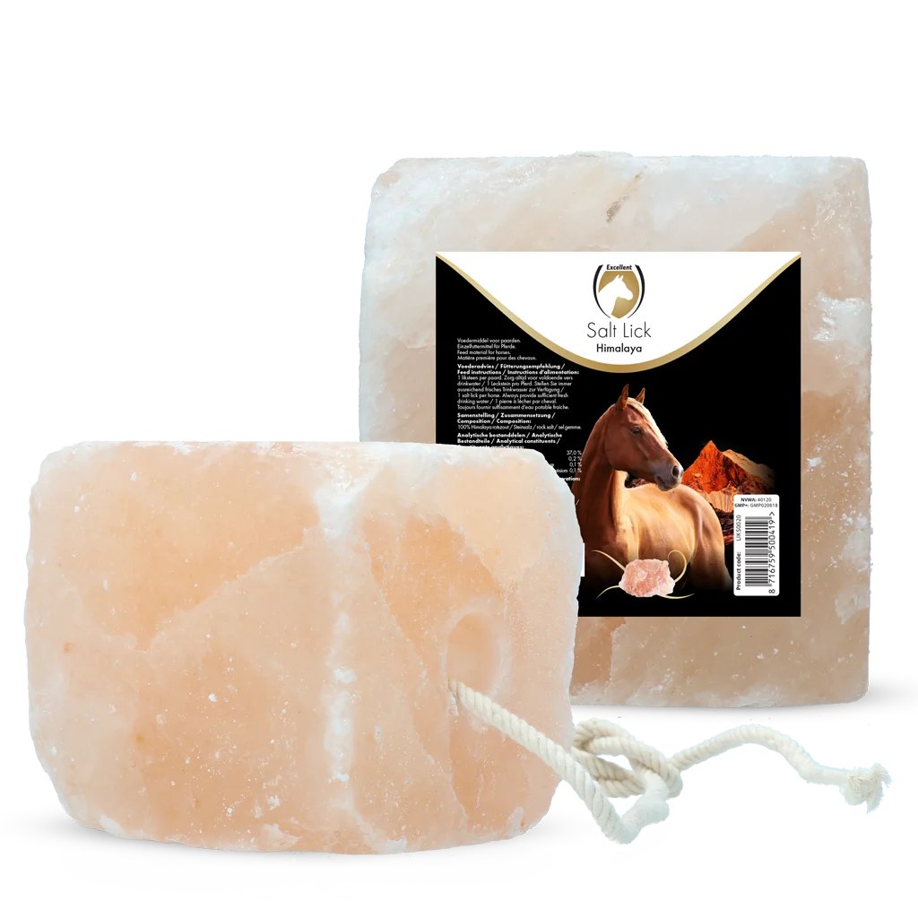 Lizawka z himalajskiej soli dla koni ze sznurem, 2 do 3 kg – Excellent Horse Salt Lick Himalaya - obrazek 1