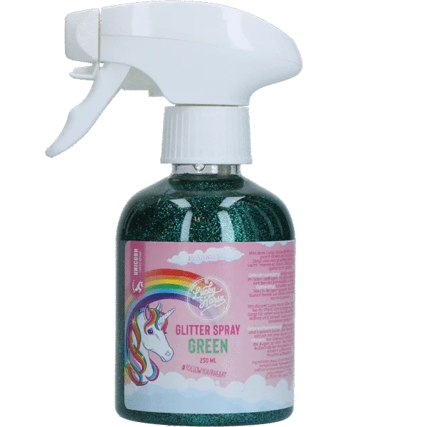 Brokatowy spray dla koni, zielony, 250 ml – Lucky Horse Unicorn Glitter Spray