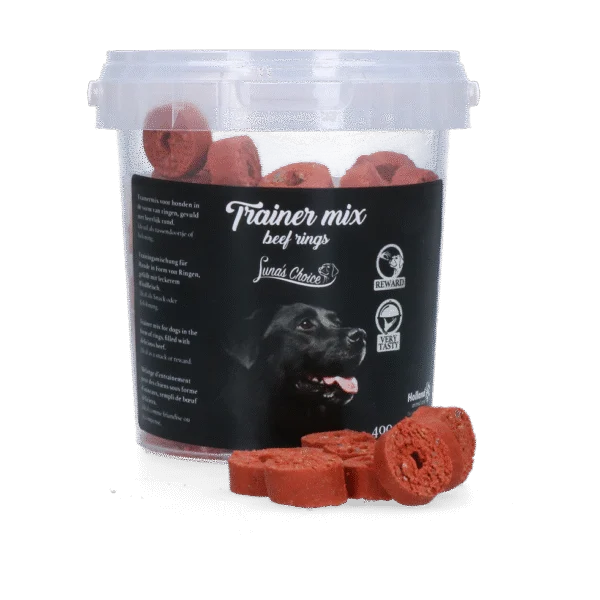 Przysmaki treningowe z wołowiną, miękkie krążki, 400 g – Luna's Choice Trainer Mix krążki wołowe