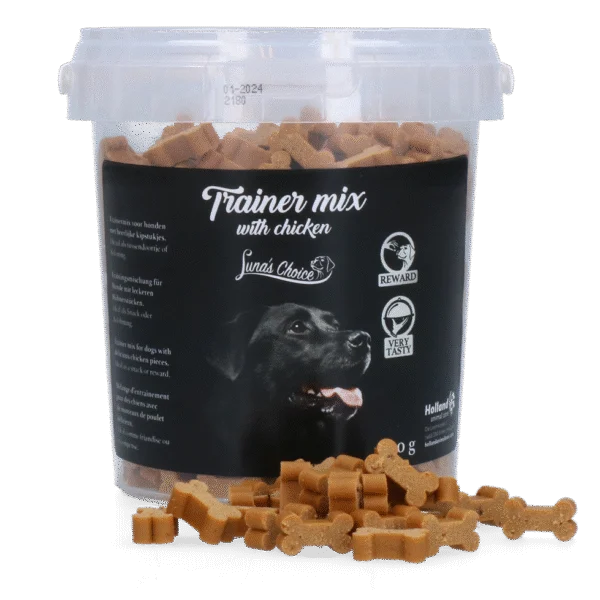 Przysmaki treningowe z kurczakiem, miękkie kawałki, 500 g – Luna's Choice Trainer Mix kawałki z kurczaka