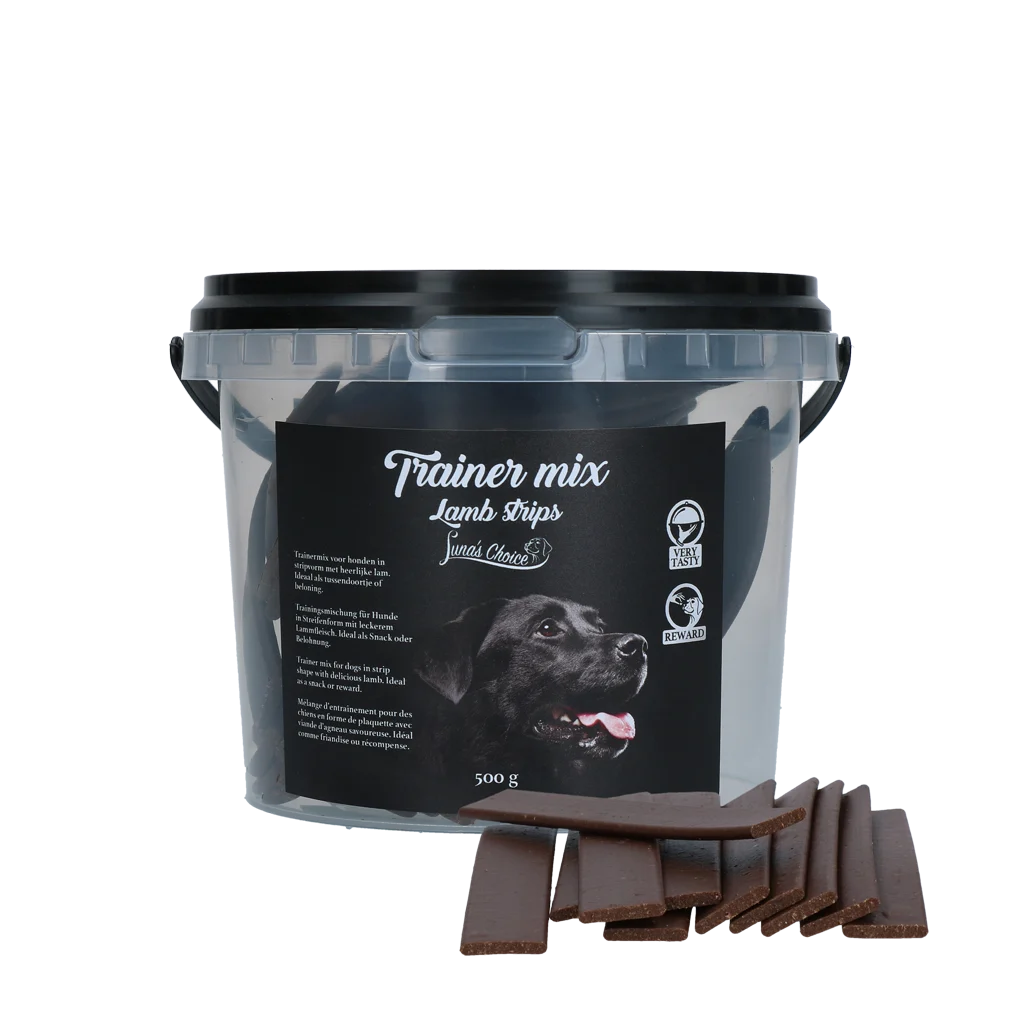 Przysmaki treningowe z jagnięciną, miękkie paski, 500 g – Luna's Choice Trainer Mix Lamb Strips - obrazek 1
