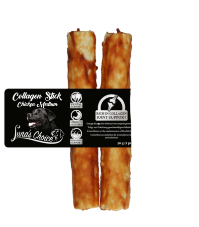 Pałeczka do żucia dla psów z kurczakiem, M, 12,5 x 2,5 cm – Luna's Choice Collagen Chews Stick