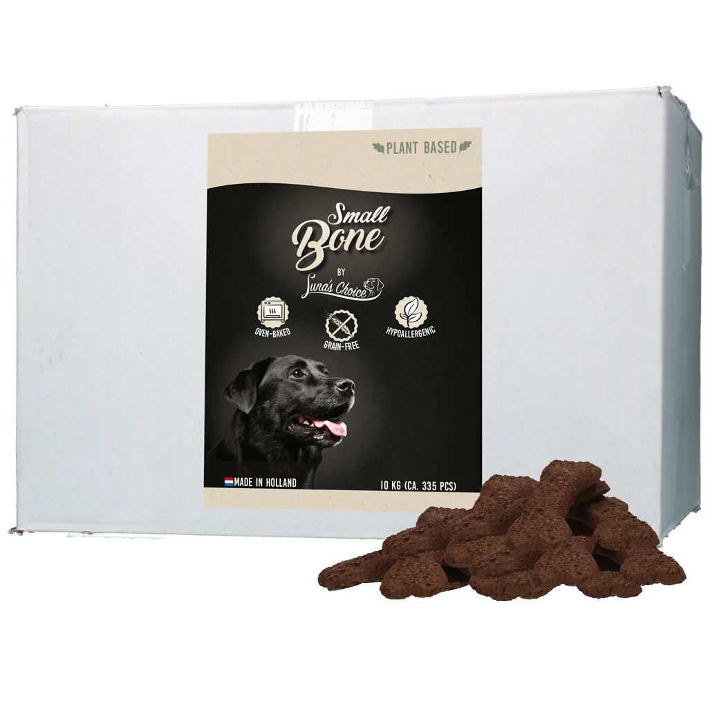 Ciastka dla psów roślinne i bez zbóż, 10 kg – Luna's Choice Plant Based Snack Grootverpakking Bone Small - obrazek 1