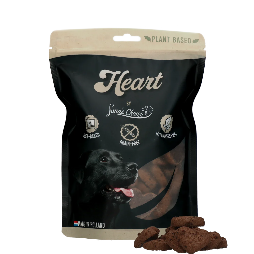 Roślinne, bezzbożowe ciasteczka dla psów, serduszka, 48 sztuk, 360 g – Luna's Choice Plant Based Heart - obrazek 1