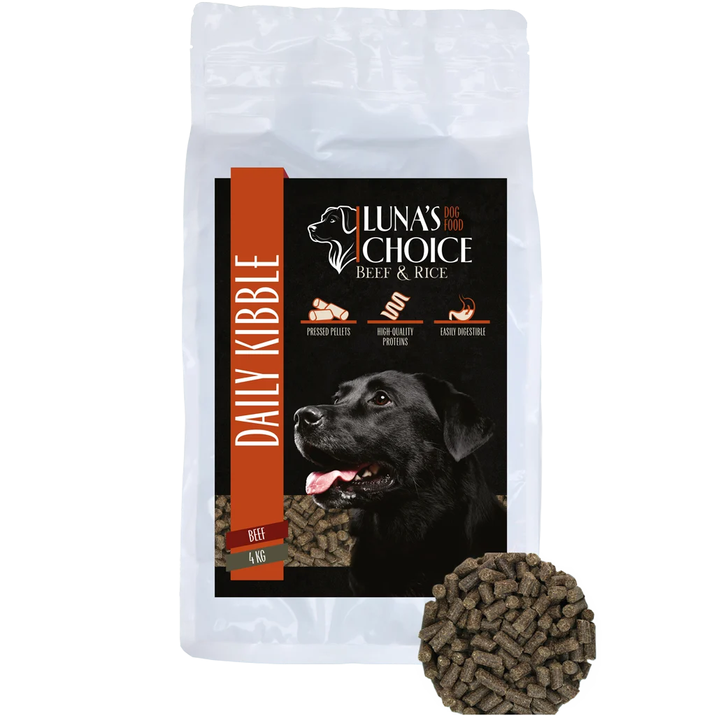 Prasowana karma dla psów z wołowiną i ryżem, 4 kg – Luna's Choice Adult Wołowina/Ryż - obrazek 1