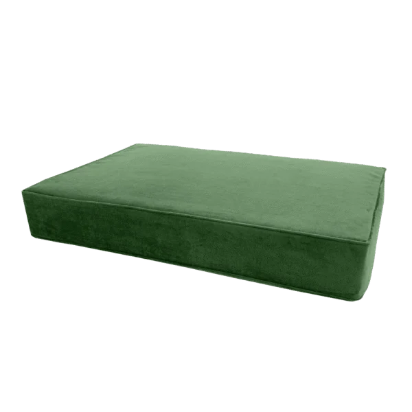 Ortopedyczna poduszka dla psa z pianką z pamięcią kształtu, zielona, S, 45 x 55 x 12 cm – aksamitna poduszka ortopedyczna Madison