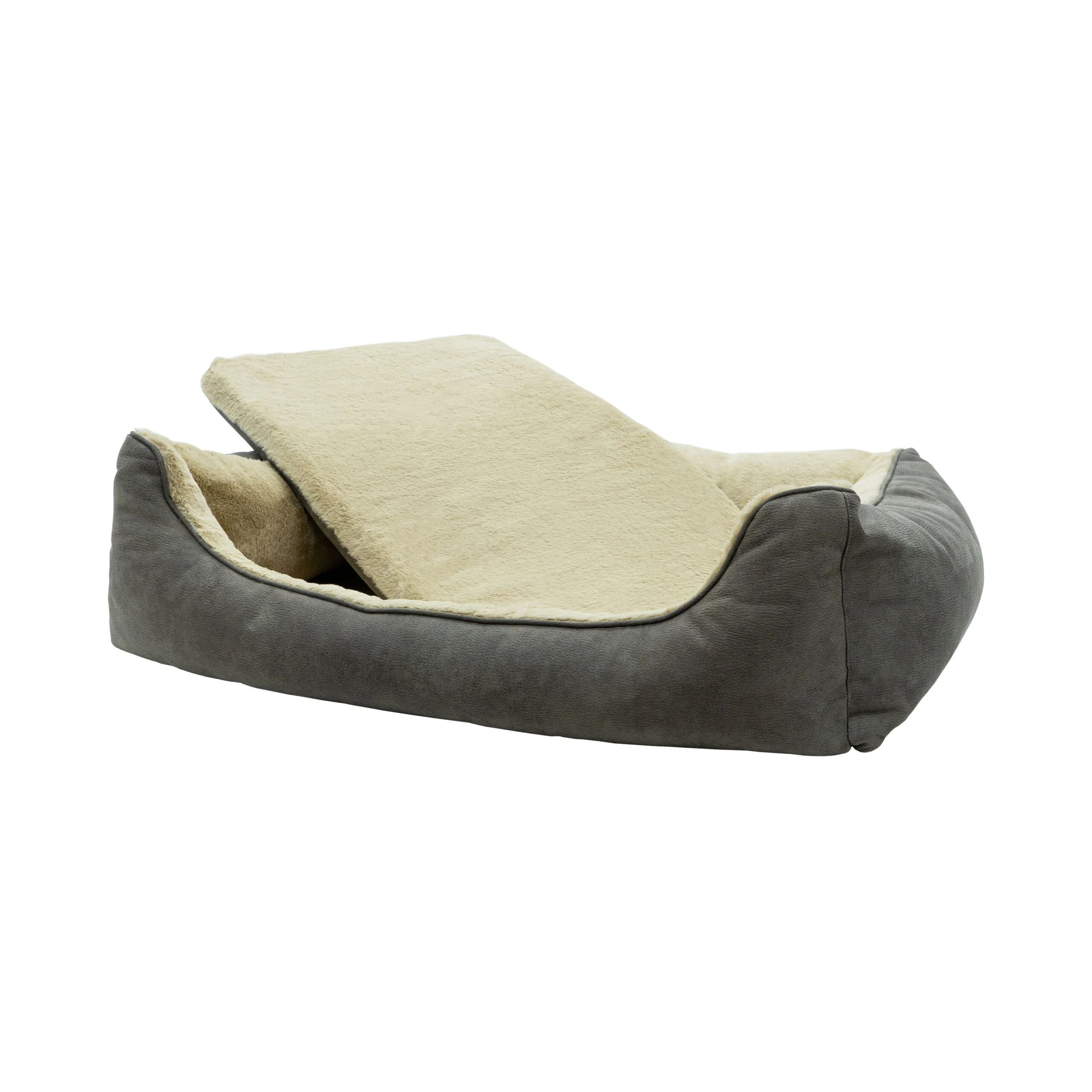 Ortopedyczna poduszka dla psa z pianką z pamięcią kształtu, szara, S – Madison Sofa Orthopedisch - obrazek 4