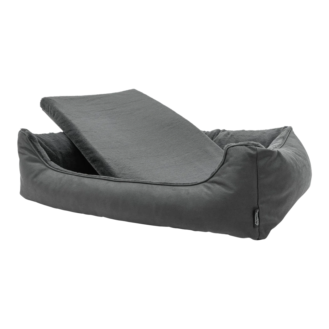Ortopedyczna poduszka dla psa z pianką z pamięcią kształtu, szara, S – Madison Sofa Orthopedisch - obrazek 2