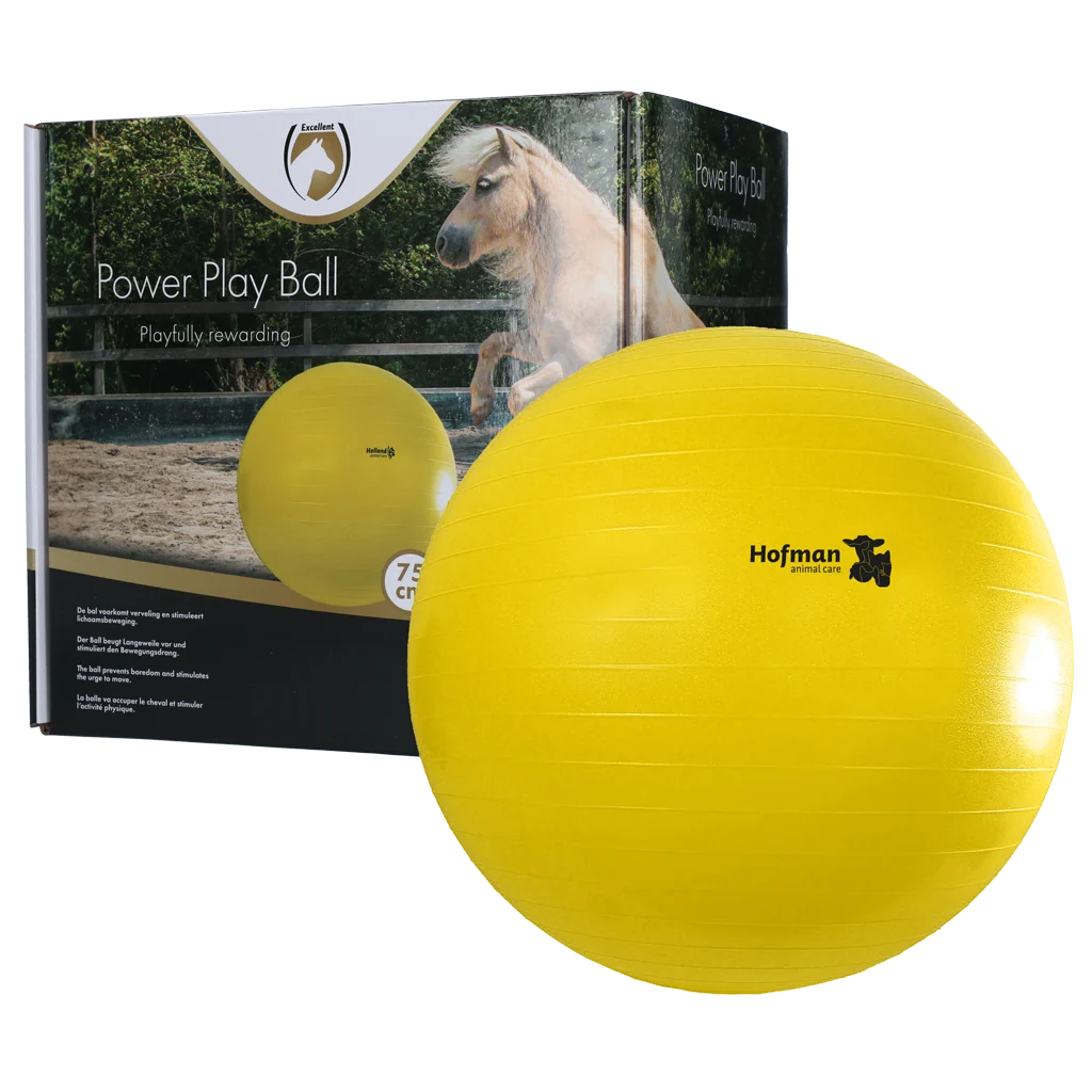 Piłka do zabawy dla koni, żółta, 75 cm – Maximus Power Play Ball - obrazek 1