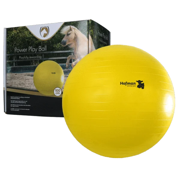 Piłka do zabawy dla koni, żółta, 100 cm – Maximus Power Play Ball