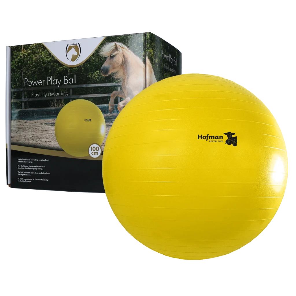 Piłka do zabawy dla koni, żółta, 100 cm – Maximus Power Play Ball - obrazek 1