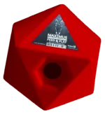 Kostka na paszę dla koni, czerwona, otwór na przysmaki 37 mm – Maximus Feed & Play Cube