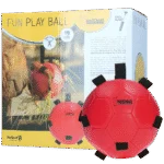 Piłka do zabawy dla konia z gumkami, 19 cm, czerwona – Excellent Horse Fun Play Ball