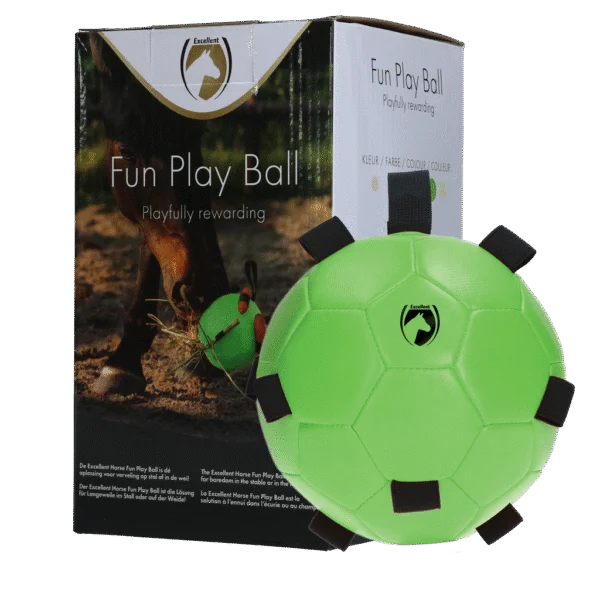 Piłka do zabawy dla konia z gumkami, 19 cm, zielona – Excellent Horse Fun Play Ball