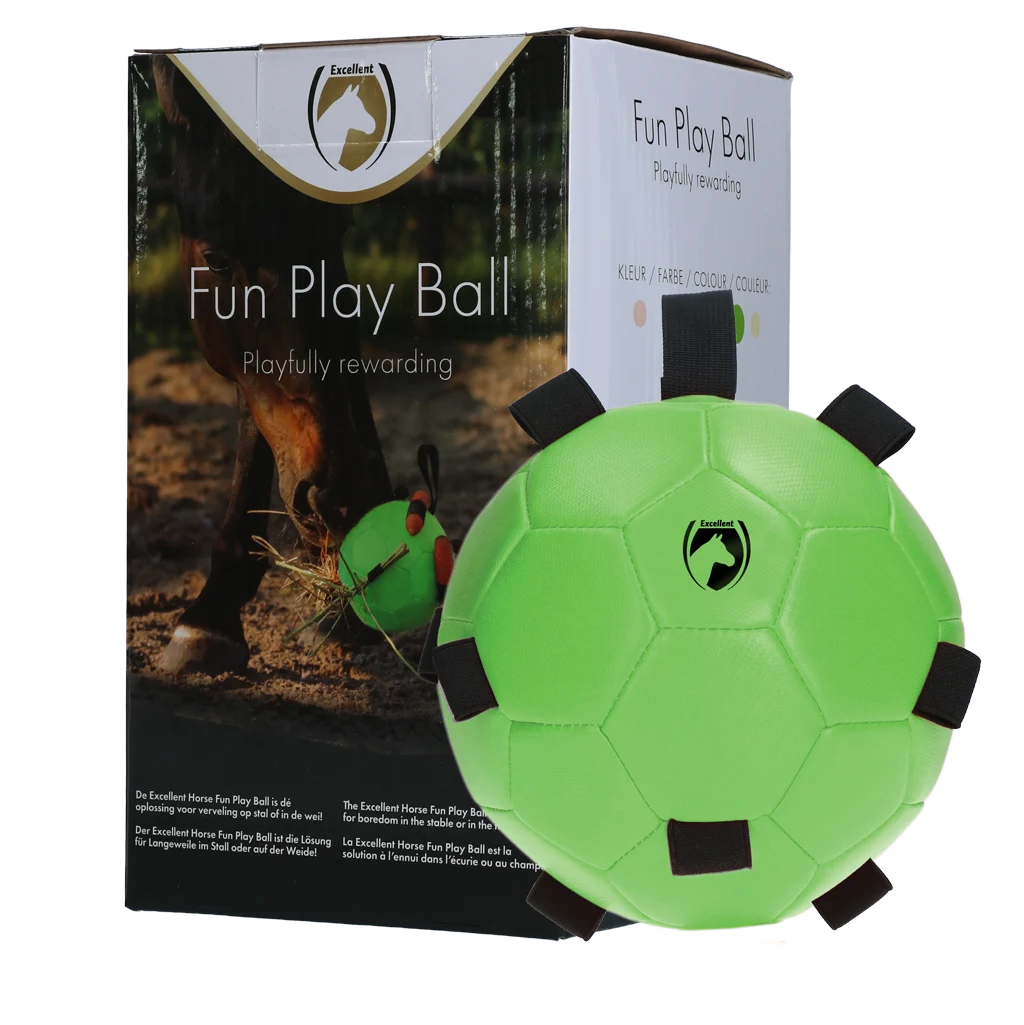 MAXI5303.png Piłka do zabawy dla konia z gumkami, 19 cm, zielona – Excellent Horse Fun Play Ball - obrazek 1