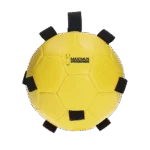 Piłka do zabawy dla koni z gumkami, 19 cm, żółta – Excellent Horse Fun Play Ball - obrazek 2
