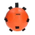 Piłka do zabawy dla konia z elastycznymi paskami, 19 cm, pomarańczowa – Excellent Horse Fun Play Ball - obrazek 2
