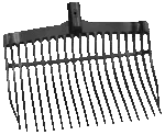 Plastikowa głowica widłoforka do obornika bez trzonka, czarna, 41 x 36 x 11 cm – Vplast