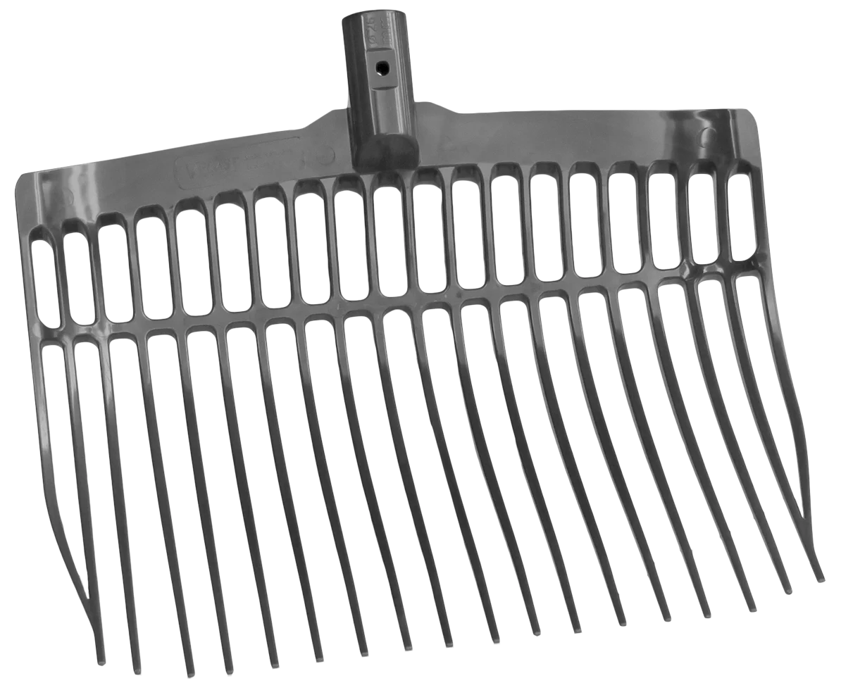 Plastikowe widły do obornika bez trzonka, szare, 41 x 36 x 11 cm – Vplast - obrazek 1