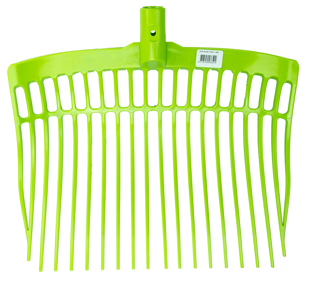 Plastikowe widły do obornika bez trzonka, limonkowozielone, 41 x 36 x 11 cm – Vplast - obrazek 1