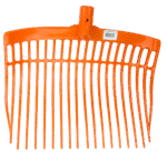 Plastikowe widły do obornika bez trzonka, pomarańczowe, 41 x 36 x 11 cm – Vplast