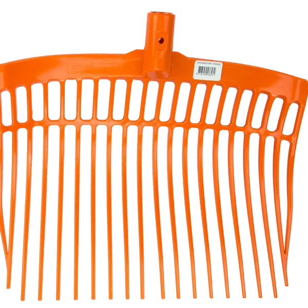 Plastikowe widły do obornika bez trzonka, pomarańczowe, 41 x 36 x 11 cm – Vplast