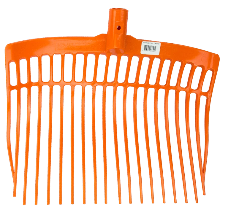 Plastikowe widły do obornika bez trzonka, pomarańczowe, 41 x 36 x 11 cm – Vplast