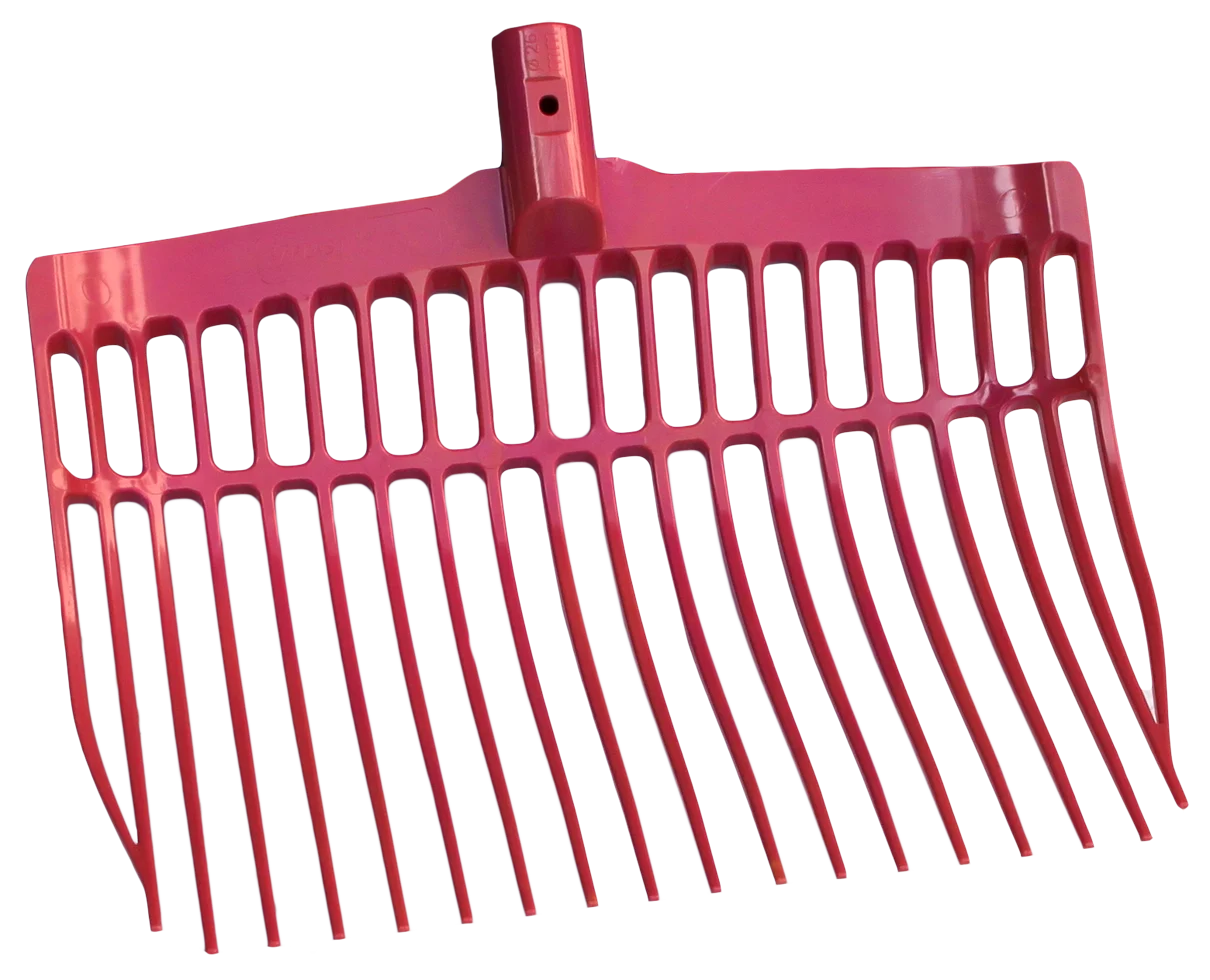 Plastikowe widły do obornika bez trzonka, różowe, 41 x 36 x 11 cm – Vplast - obrazek 1