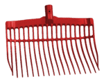 Plastikowe widły do obornika bez trzonka, czerwone, 41 x 36 x 11 cm – Vplast