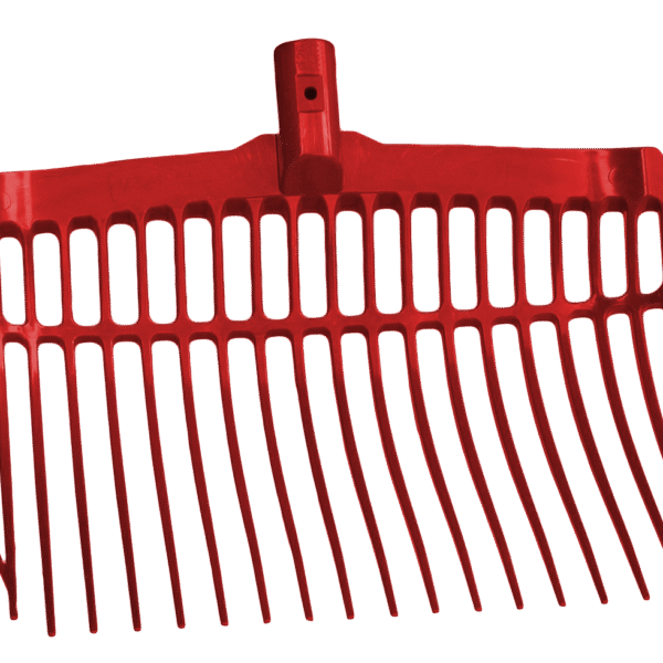 Plastikowe widły do obornika bez trzonka, czerwone, 41 x 36 x 11 cm – Vplast