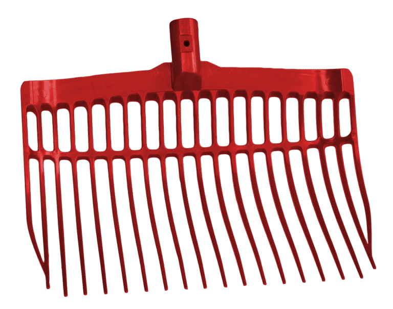 Plastikowe widły do obornika bez trzonka, czerwone, 41 x 36 x 11 cm – Vplast
