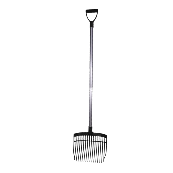 Plastikowe widły do obornika z aluminiowym trzonkiem 115 cm, czarne – Vplast