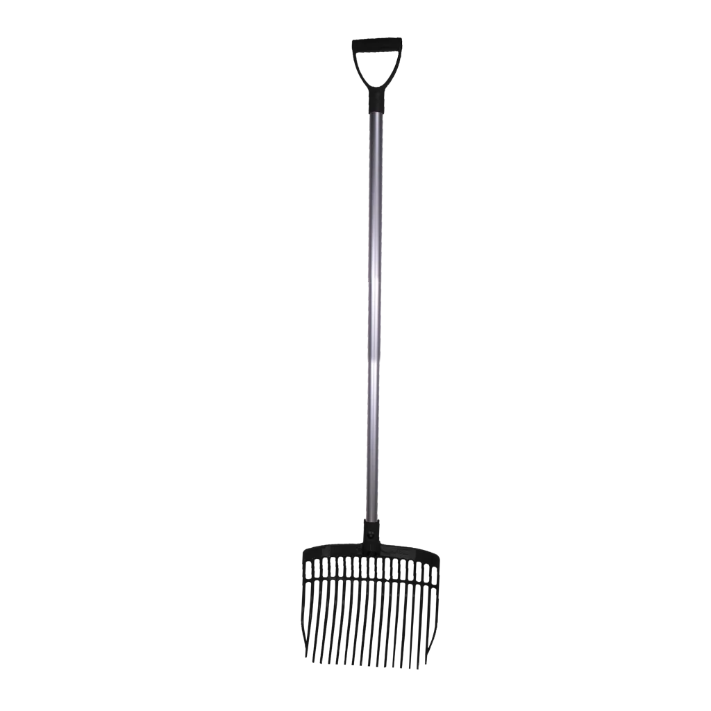 Plastikowe widły do obornika z aluminiowym trzonkiem 115 cm, czarne – Vplast - obrazek 1