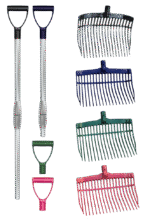Plastikowe widły do obornika z aluminiowym trzonkiem, różowe – Vplast
