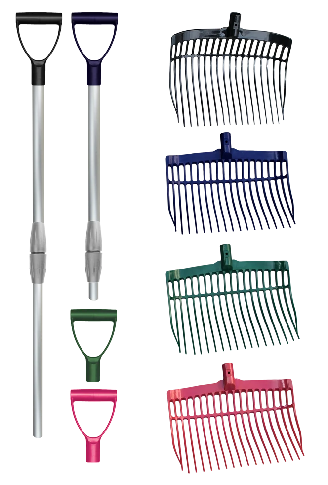 Plastikowe widły do obornika z aluminiowym trzonkiem, czarne – Vplast