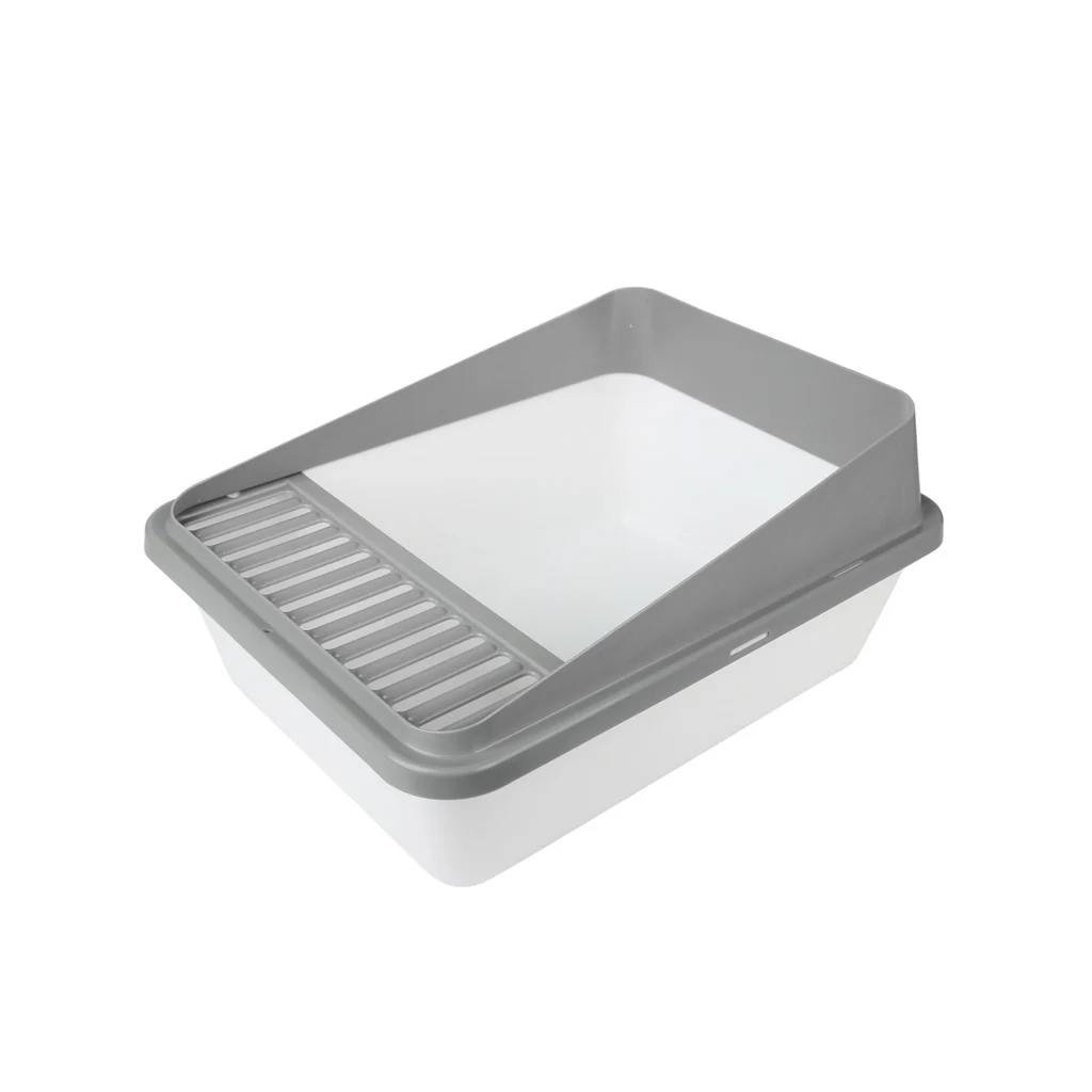 Kuweta dla kota z kratką S, szara – Minus One Cat Litter Box S - obrazek 1