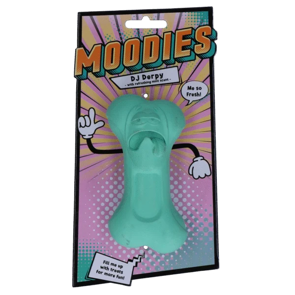 Gryzak dla psa z naturalnej gumy o miętowym zapachu – Moodies DJ Derpy