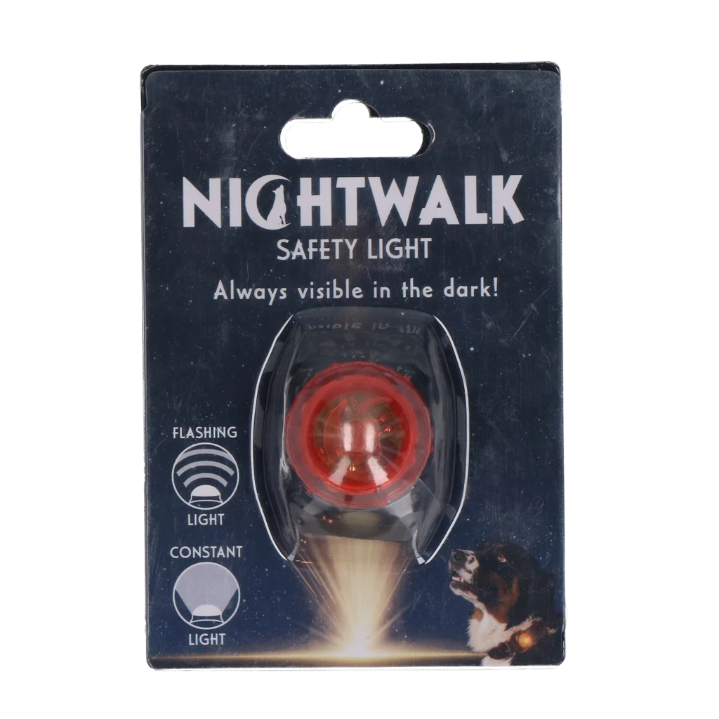 Lampka bezpieczeństwa do obroży dla psa, pomarańczowa, 2 tryby świecenia – Nightwalk Safety Light - obrazek 1