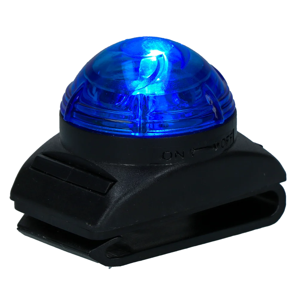 Lampka bezpieczeństwa do obroży dla psa, niebieska, 2 tryby świecenia – Nightwalk Safety Light - obrazek 3