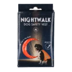 Kamizelka bezpieczeństwa dla psa z elementami odblaskowymi i zapięciem na rzep, pomarańczowa, M – Nightwalk Safety Vest