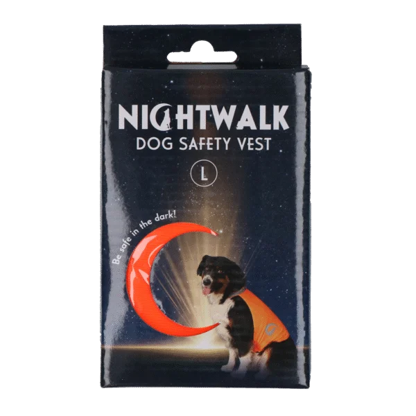 Pomarańczowa kamizelka odblaskowa dla psa z zapięciem na rzep, L – Nightwalk Safety Vest