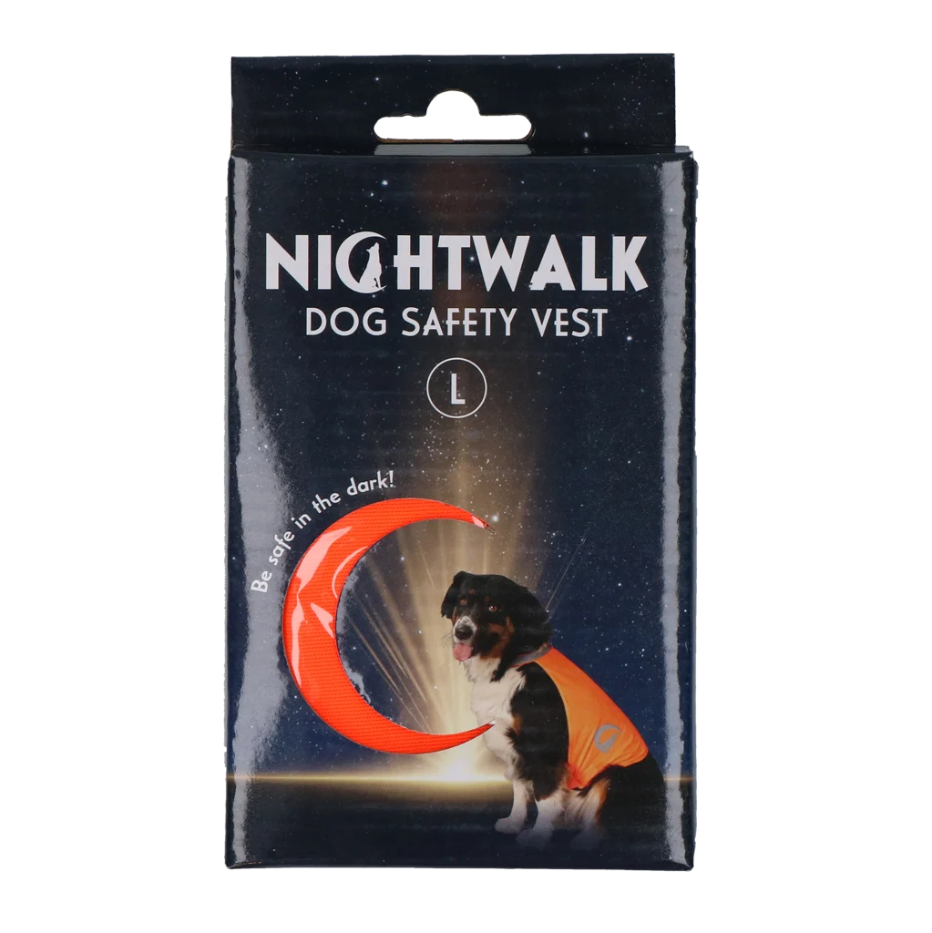 Pomarańczowa kamizelka odblaskowa dla psa z zapięciem na rzep, L – Nightwalk Safety Vest - obrazek 1