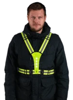 Uprząż bezpieczeństwa z oświetleniem LED, regulowana, żółta – Nightwalk Human Safety Harness - obrazek 3