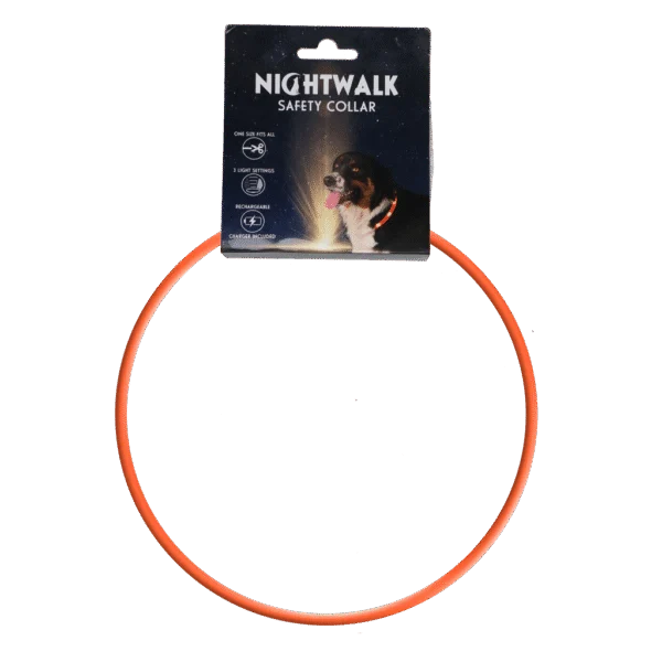 Świecąca obroża dla psa, ładowana, pomarańczowa – Nightwalk Safety Collar