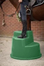 Podest do wsiadania z 3 stopniami antypoślizgowymi, zielony, 53 cm – Excellent Horse - obrazek 4